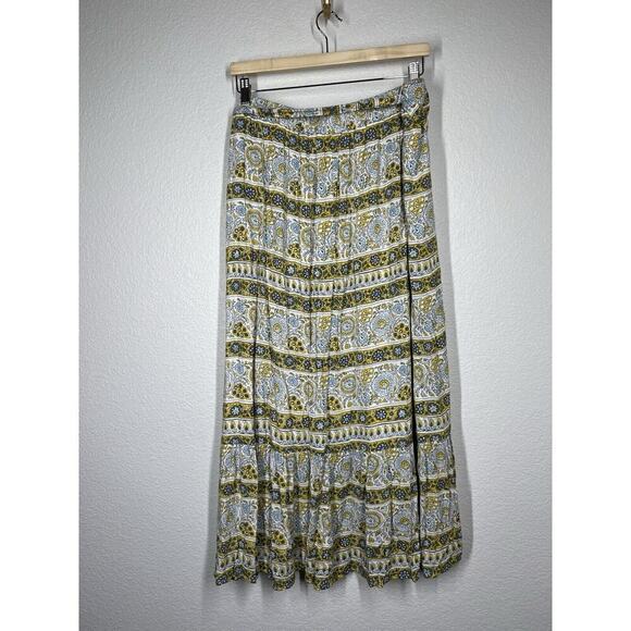 Lane Bryant Tiered Maxi Skirt Size 18/20 Jodie Woodblock Floral Print Tie Belt - Picture 3 of 6